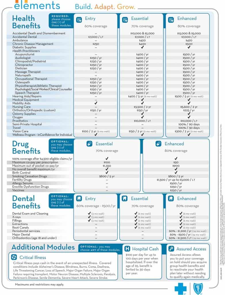 Page 2 of Blue Cross Elements Health Plan