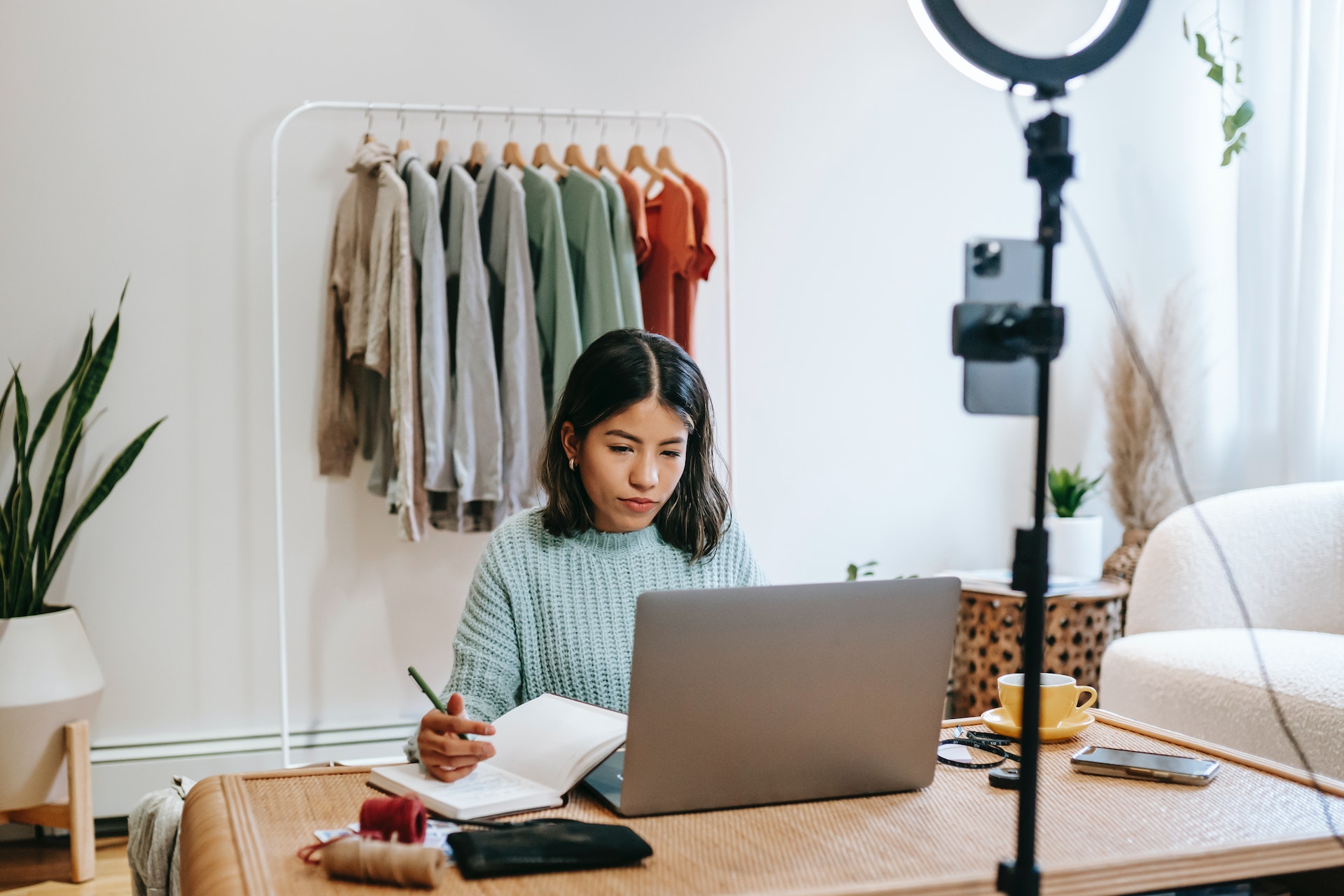 pexels-liza-summer-6347919 self-employed woman working in home office